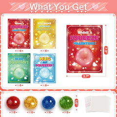 Shemira valentines designs paired with glittery stretch balls for engaging celebrations.
