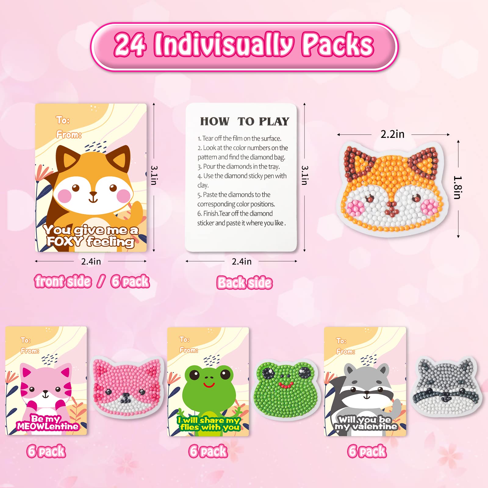 Shemira valentines card back shows clear instructions for kids.