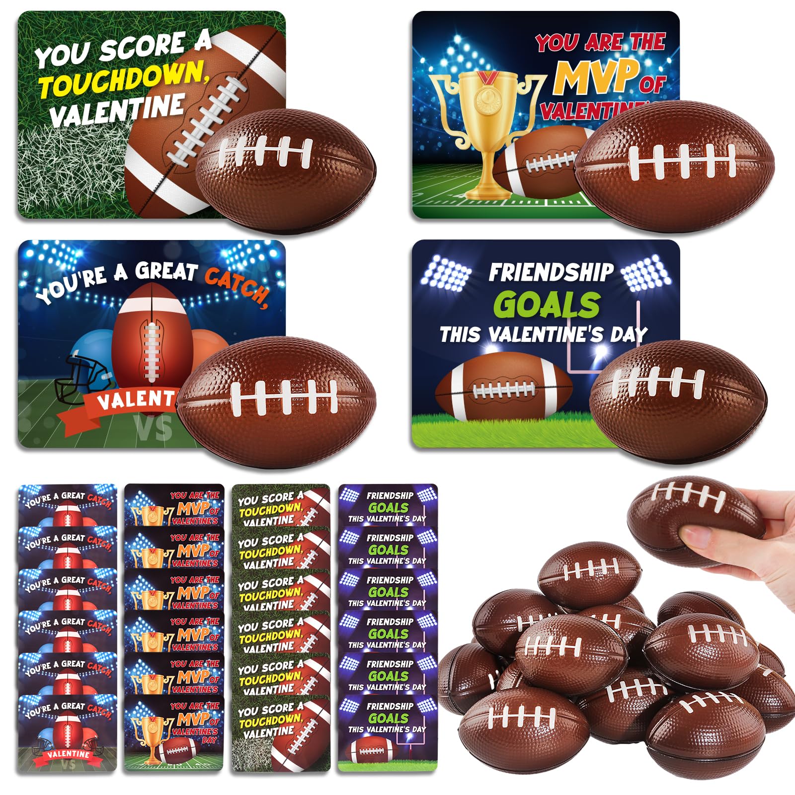 Shemira valentines cards with squeeze balls bundled for classroom exchanges and kid gifts.
