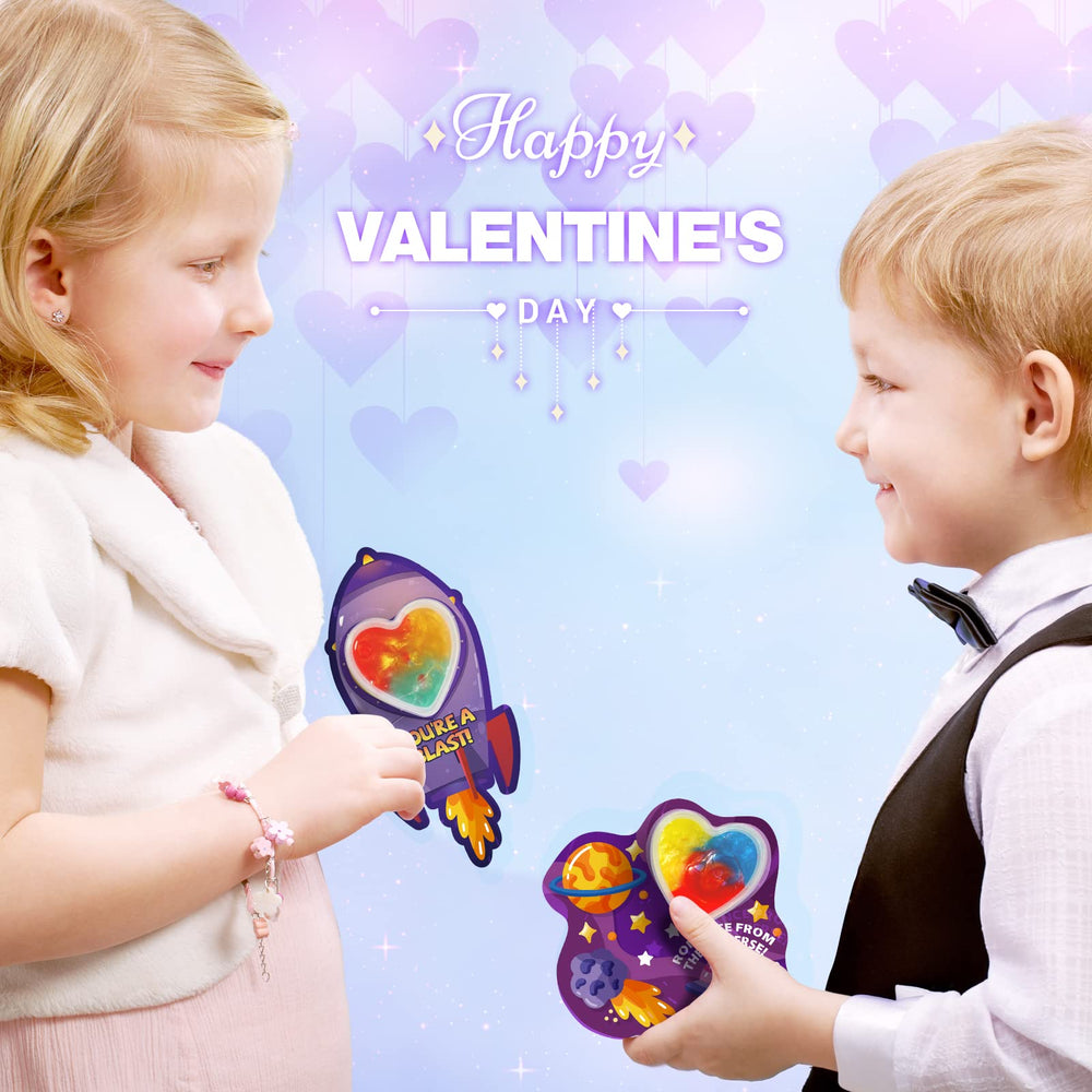Shemira Valentines heart slime cards set 5 pairs cards with slime for gifting