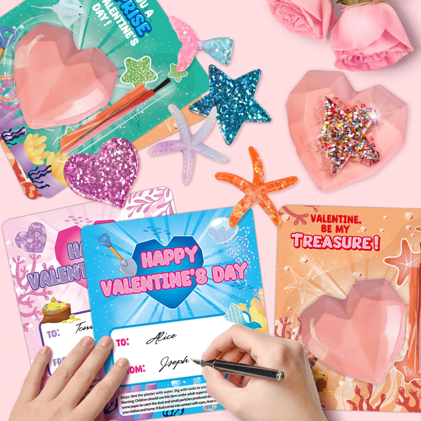 Shemira bulk Valentine kit packaging for classroom gifts.