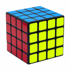 Shengshou 4x4x4 puzzle cube in black enhances tactile play and smooth turning.