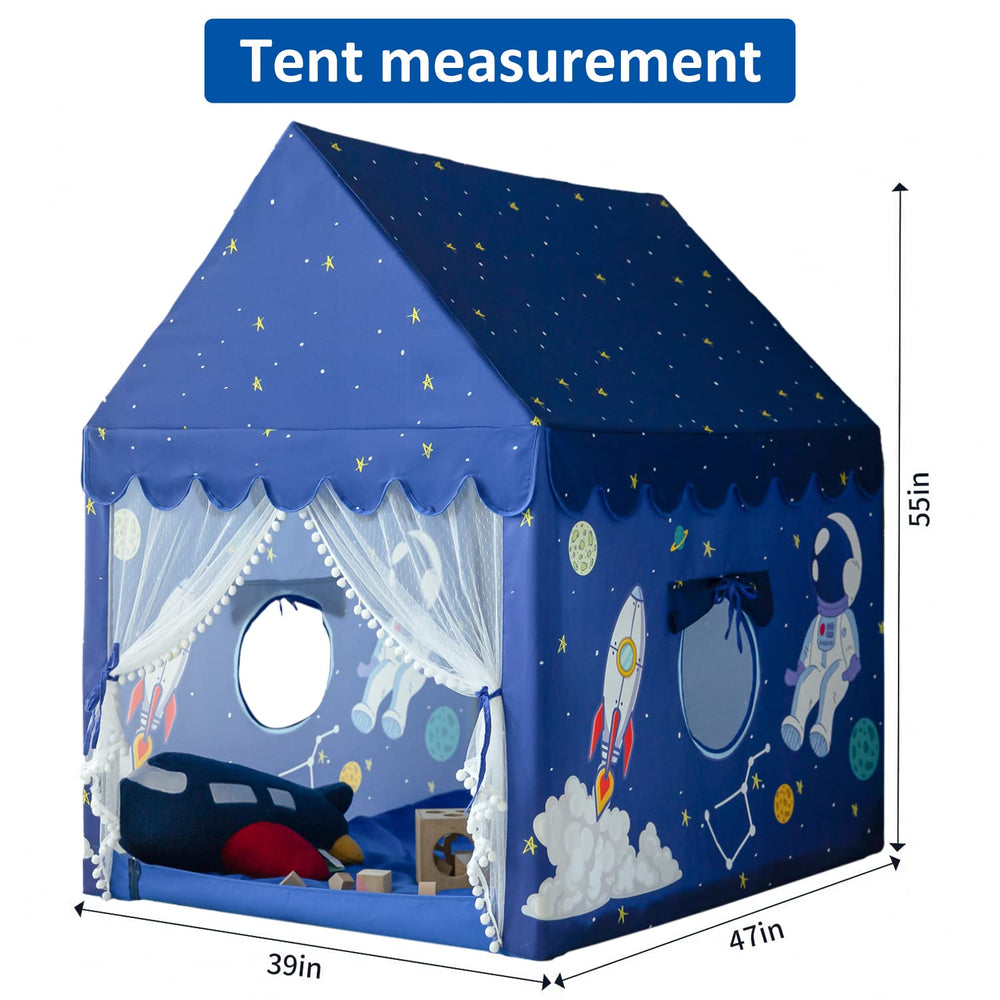 Sherilyn indoor-outdoor tent fits in rooms or yards for versatile fun.
