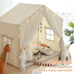 Sherilyn Play Tent features gauze curtain for a light, airy look