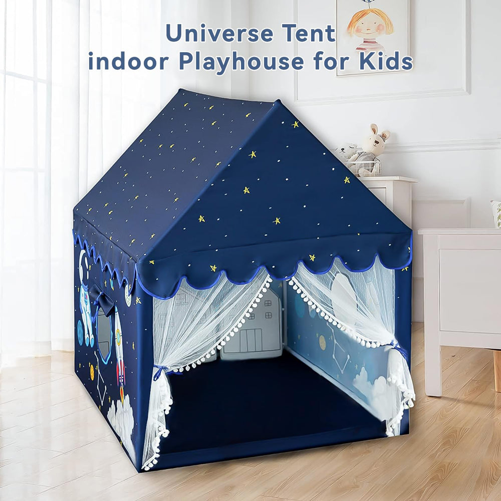 Sherilyn space rocket tent entrance encourages imaginative play and discovery.