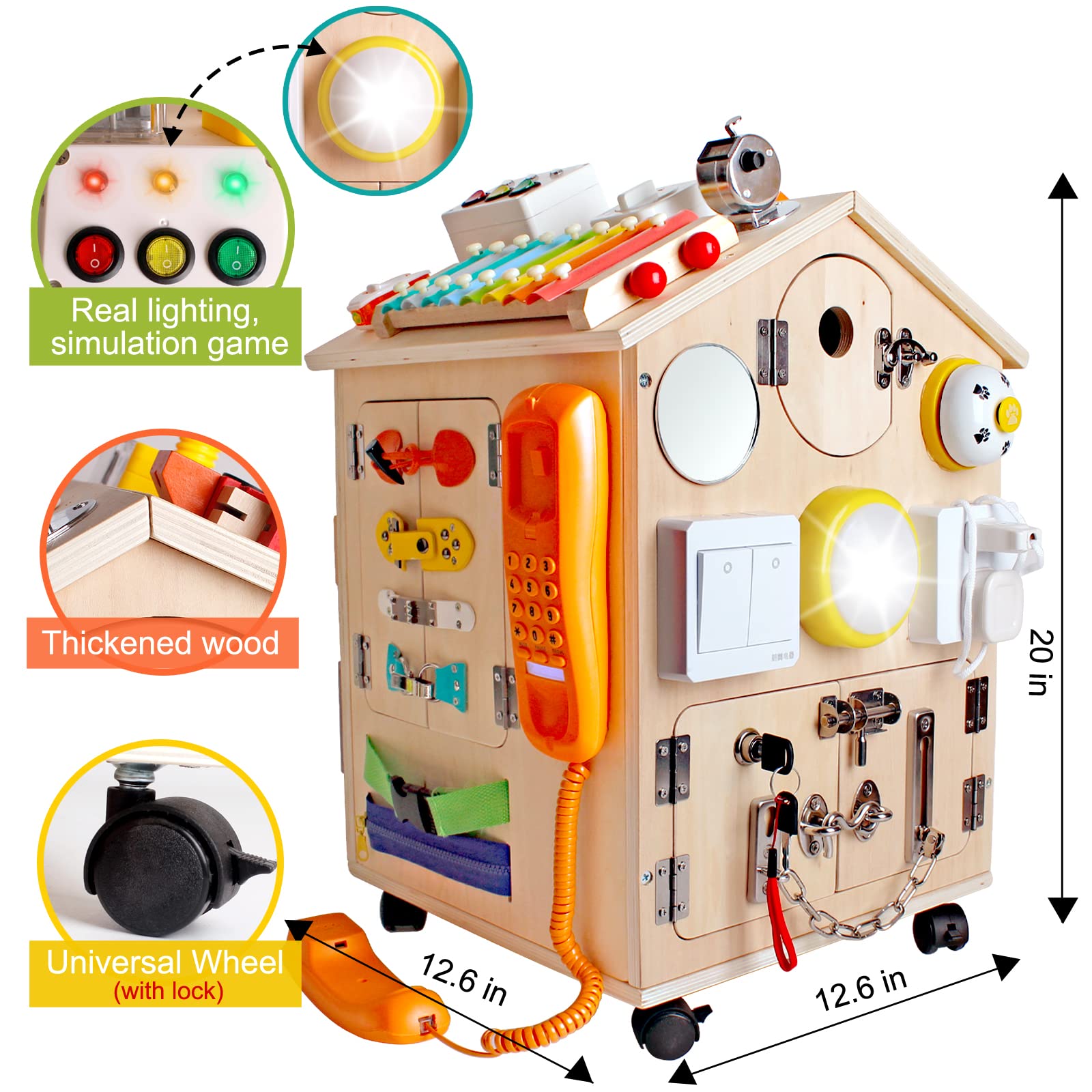 SHIERDU Busy House clock and gear dashboard help with sequencing and cognitive awareness