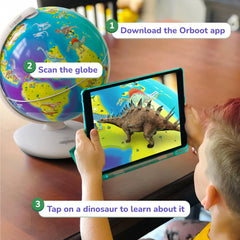 Shifu Orboot Dinos in-the-box contents include globe, activity book, and help guide