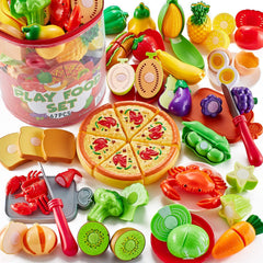 Shimirth 67pc pretend food set with storage bag for tidy playtime.