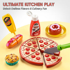 Shimirth Play Kitchen peelable peas and oranges for tactile fun.