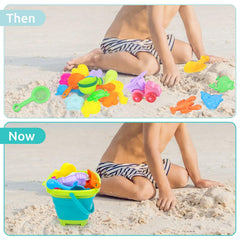 Shindel blue green color combo collapsible bucket for sand and water