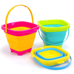 Shindel 3-pack foldable pail bucket package view for compact storage