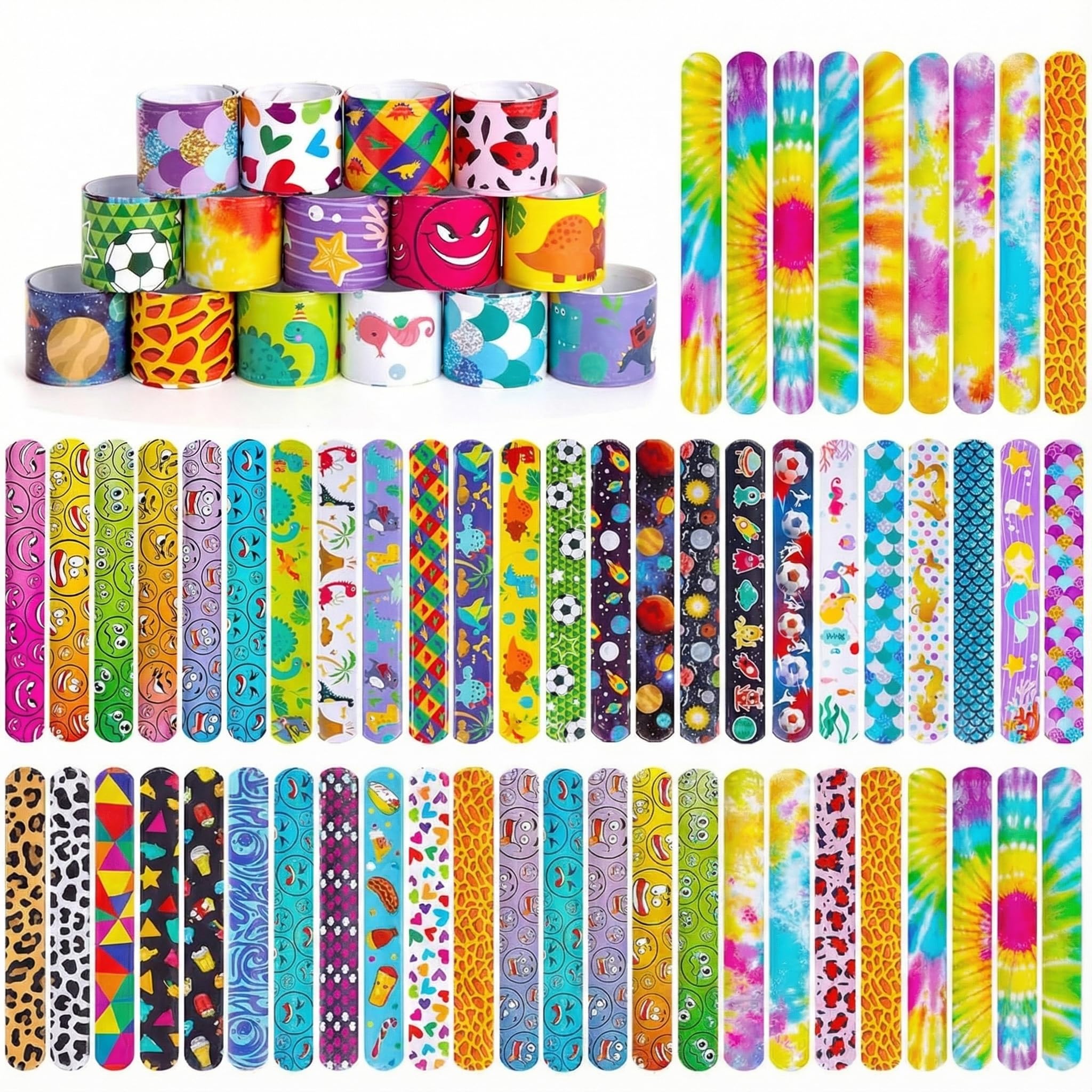 Shindel slap bracelets with dinosaurs design, durable classroom rewards and party favors.