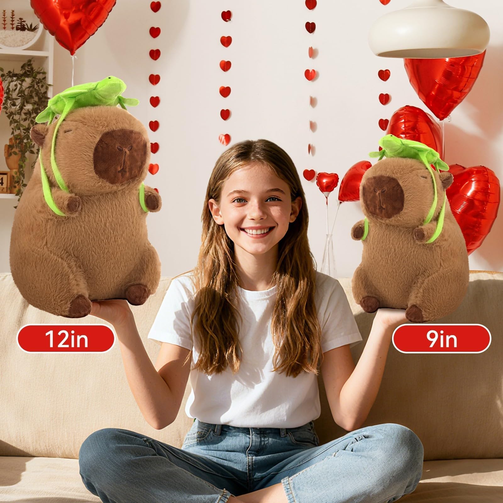 SHINUOER capybara plush close-up highlights plush texture and craftsmanship.