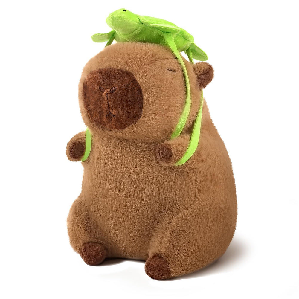 SHINUOER cute capybara plush with soft fur for cozy hugs.