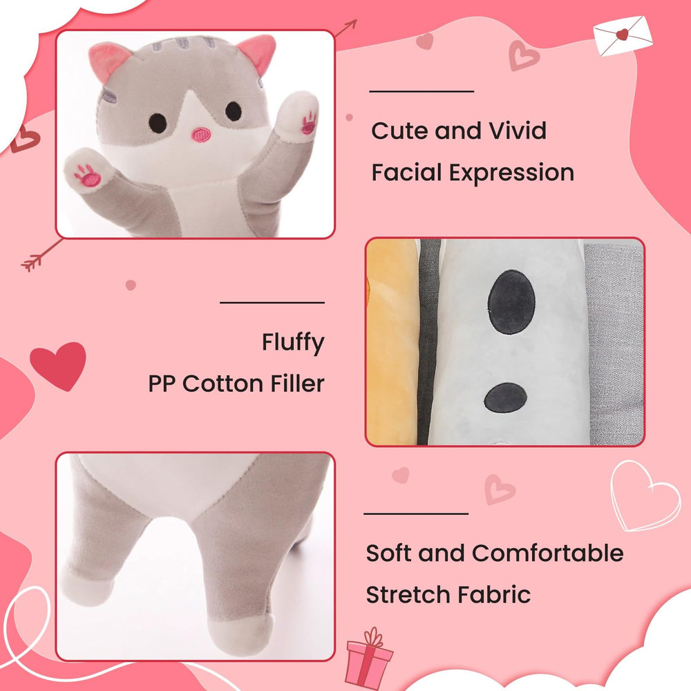SHINUOER cat plush durable stitching close-up highlighting long-lasting softness.