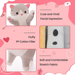 SHINUOER cat plush durable stitching close-up highlighting long-lasting softness.