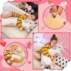 SHINUOER cat plush machine washable zipper detail for easy care.