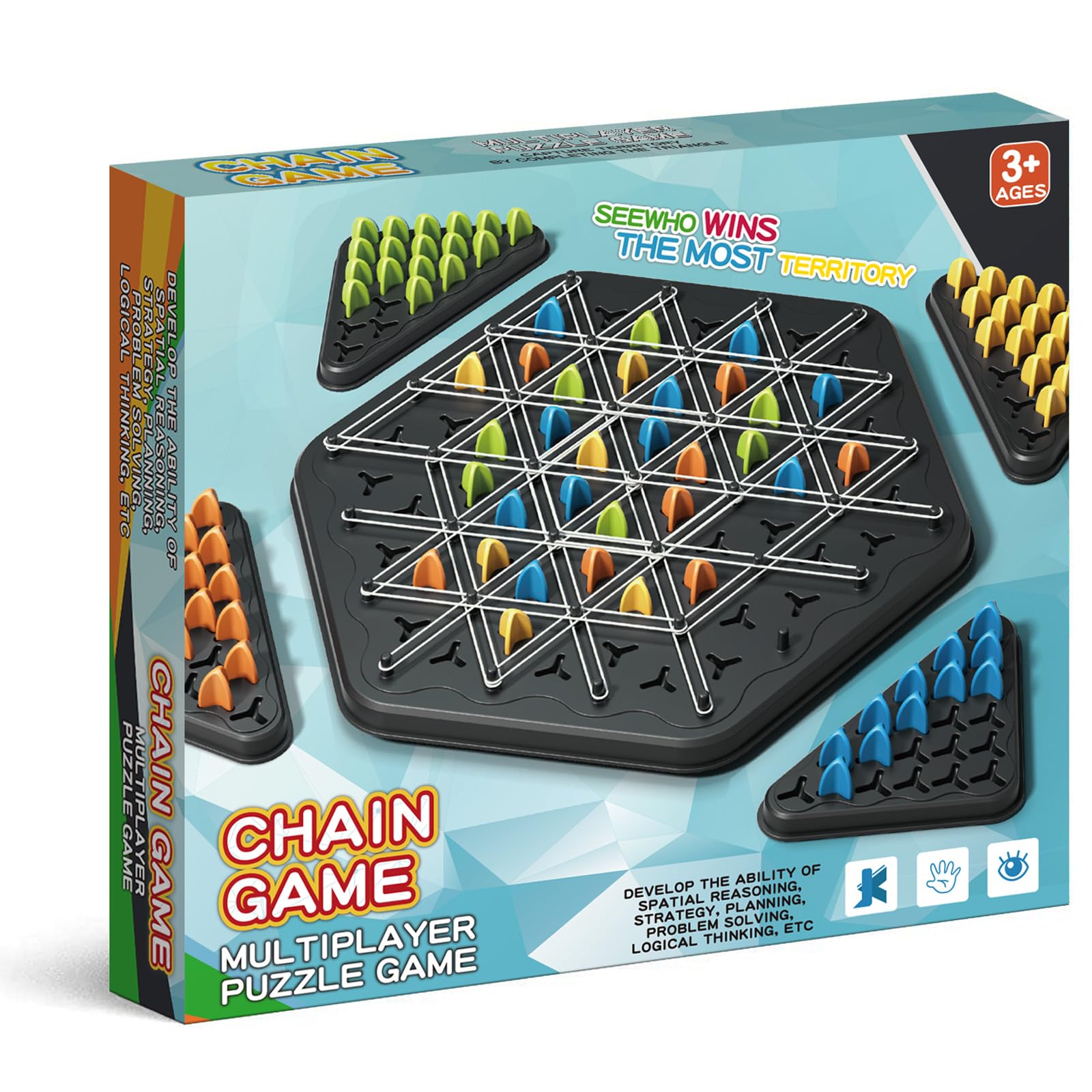 SHINXIN Chain Triangle Chess Game board for family strategy play