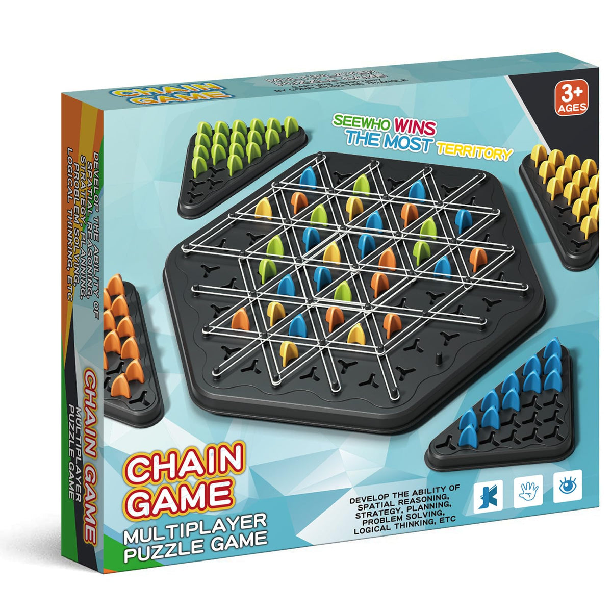 SHINXIN Chain Triangle Chess Game board for family strategy play