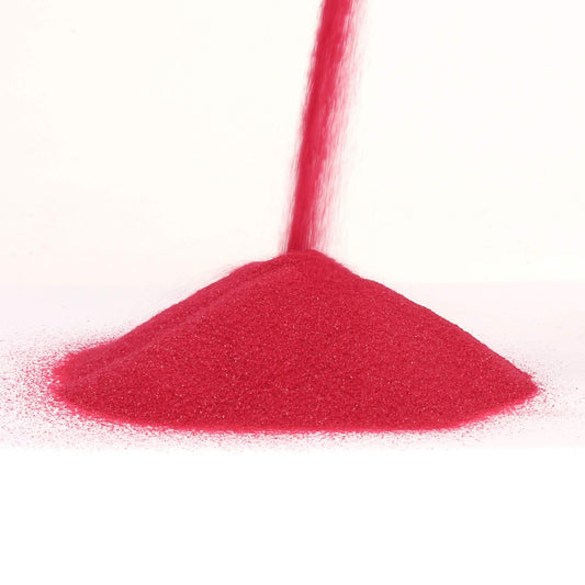 Shiny Stone vibrant color palette sand shown in art project setup, non-toxic for kids.
