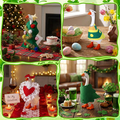Shinylin desk goose outfits celebrate Independence Day on desk or porch.