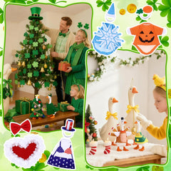 Shinylin desk goose outfits convey autumn charm for Thanksgiving decor.