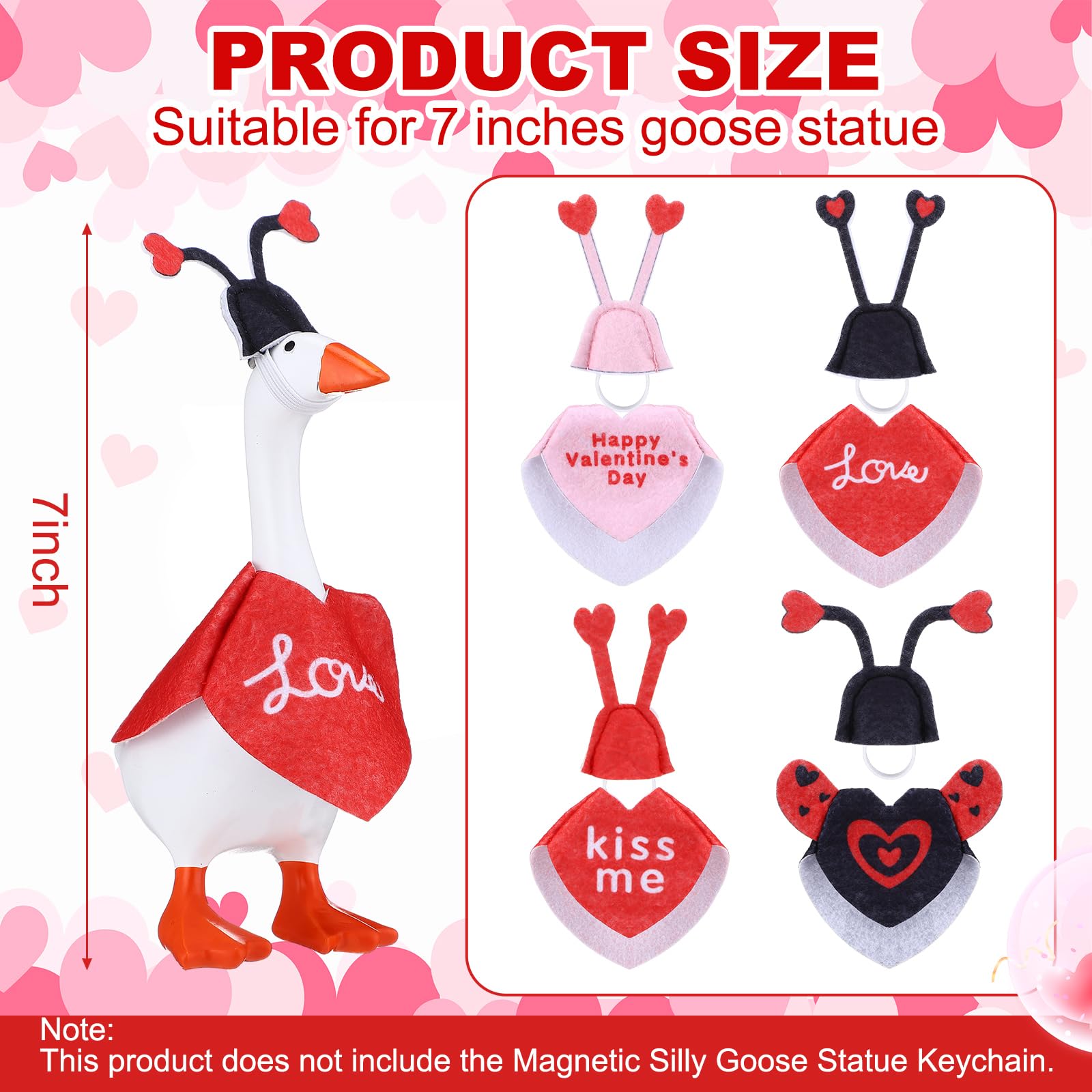 Shinylin love bug outfit for a mini desk goose, perfect for playful decor.
