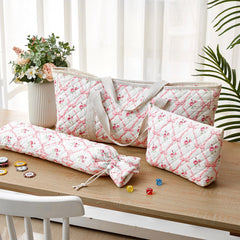 Shinylin mahjong bag with pink bow, small and portable for accessories
