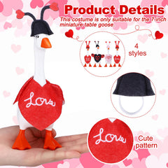 Shinylin red heart outfit on a desk goose, creating bold Valentines accents.