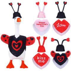 Shinylin Valentines desk goose outfits on display, adding festive charm to a workspace.