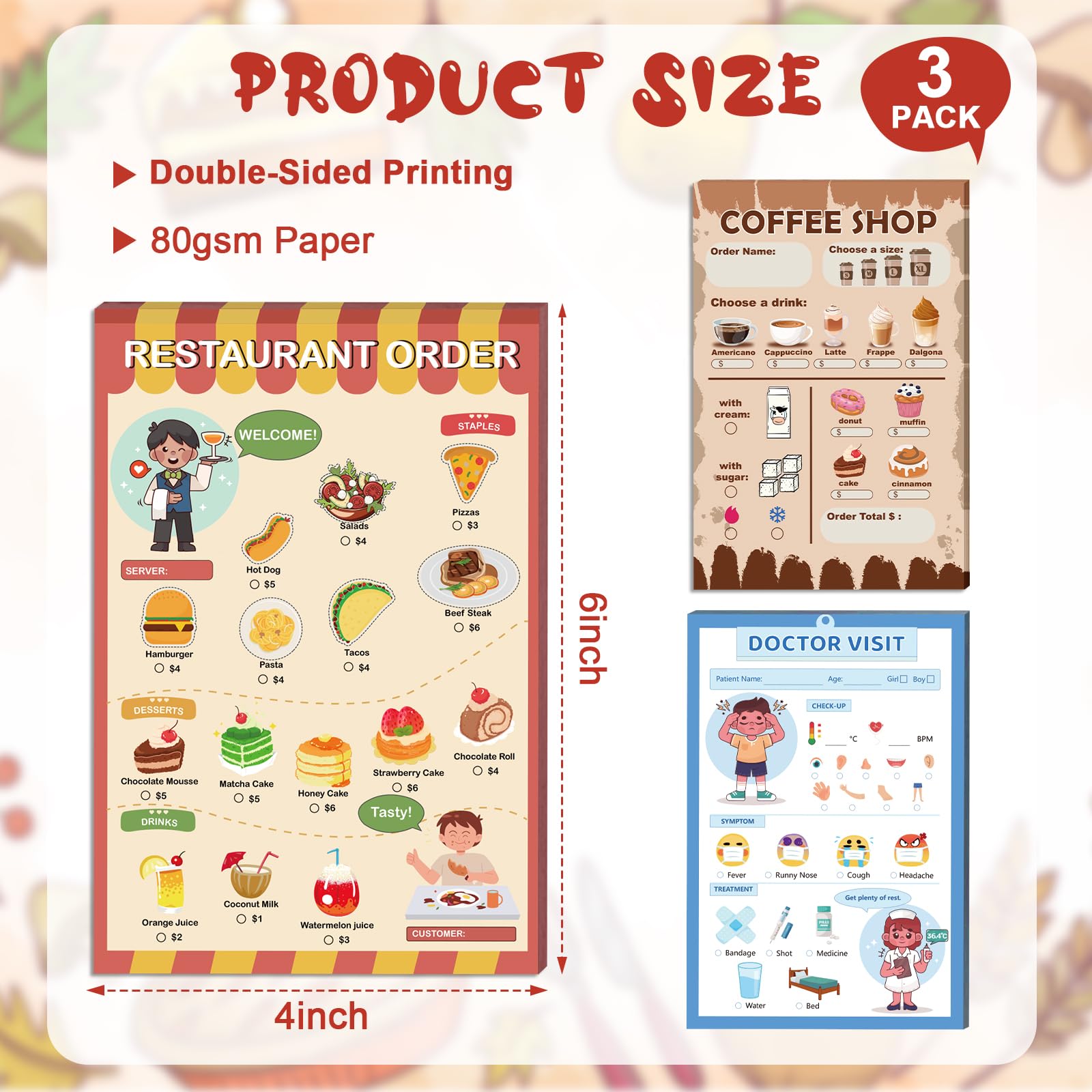 SHIQIKEJIPTY coffee shop order pad inspiring cafe role play and social interaction