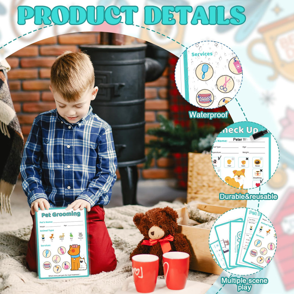 SHIQIKEJIPTY vet kit scene A6 card compact for travel pretend play