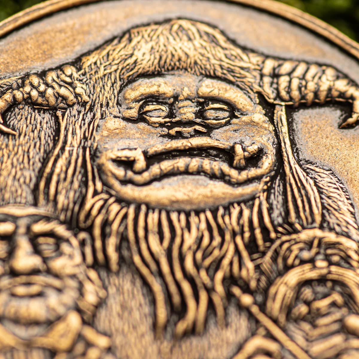 Shire Post Mint Labyrinth token sits well on a desk or shelf.
