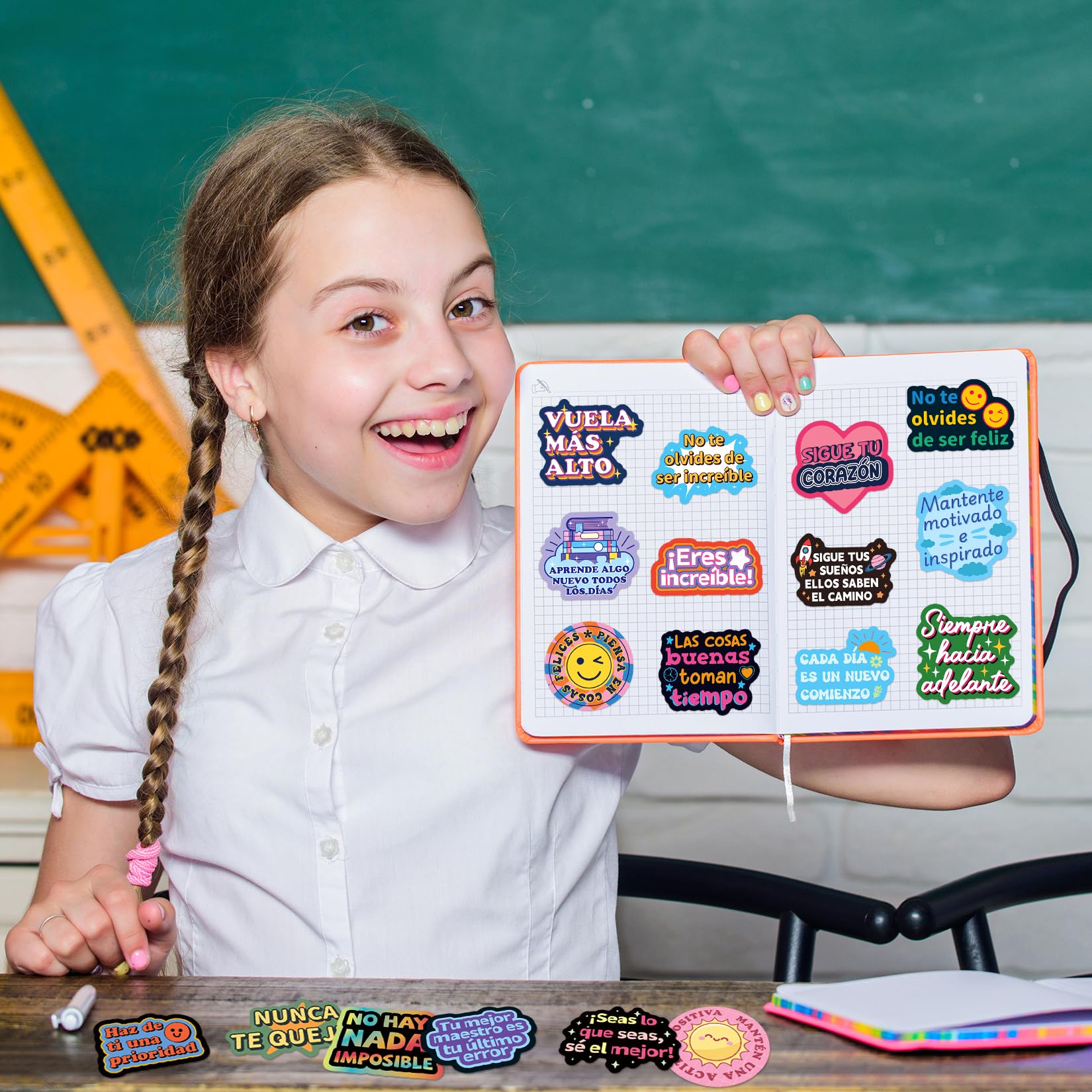 Shizvaeus uplifting Spanish stickers are waterproof and durable for daily use.