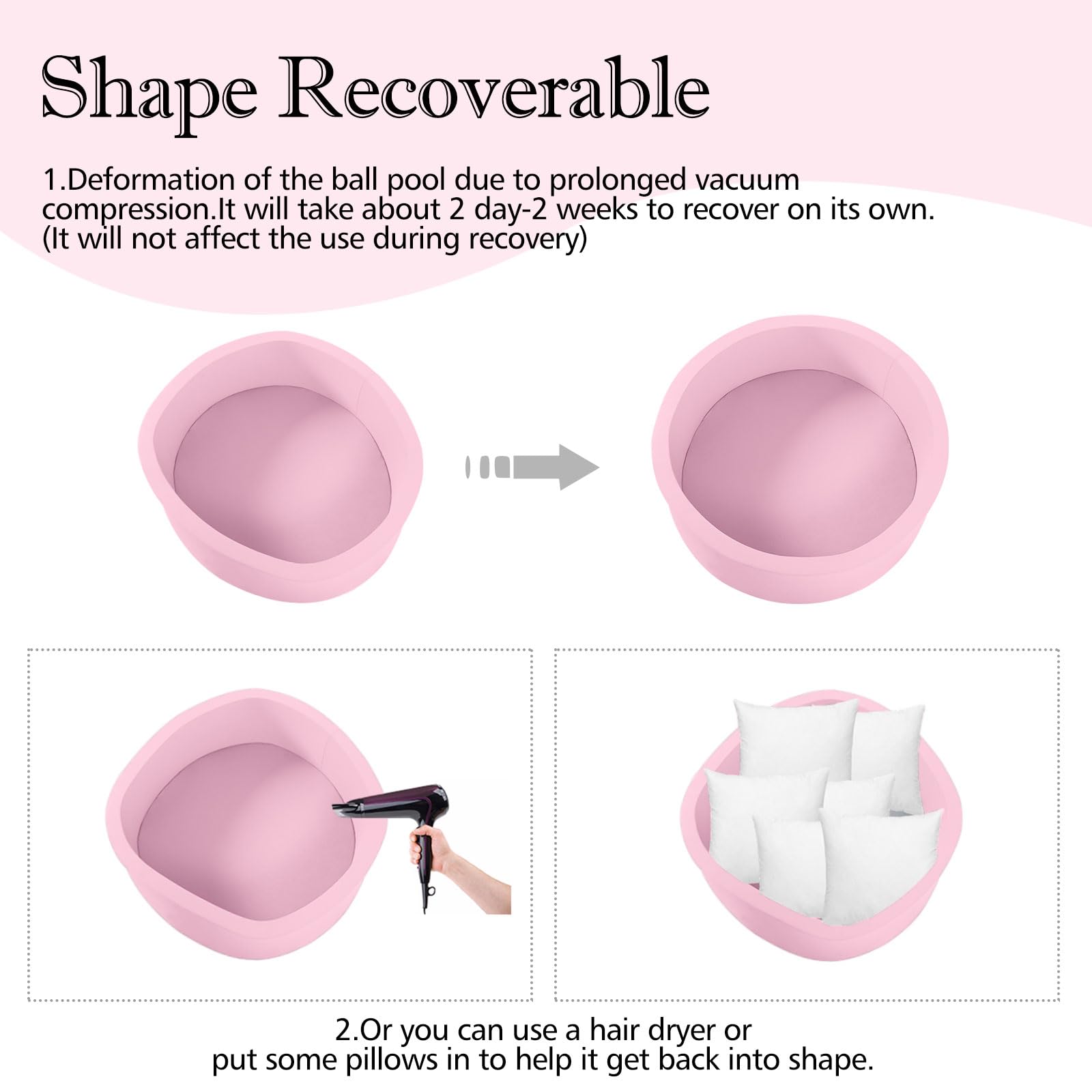 SHJADE pink ball pit kid playing inside encourages active, imaginative play.