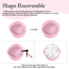 SHJADE pink ball pit kid playing inside encourages active, imaginative play.