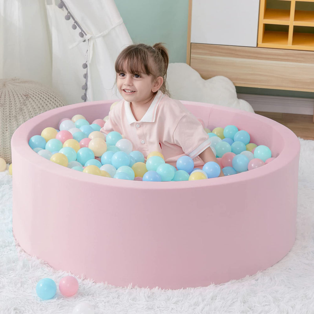 SHJADE ball pit pink round washable cover simplifies cleanup after fun
