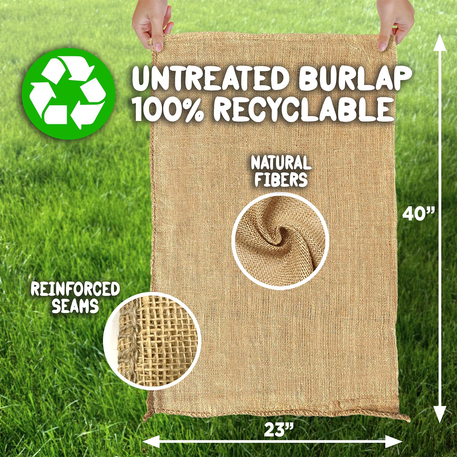 Eco-friendly burlap sacks ideal for backyard games and reusable outdoor fun.