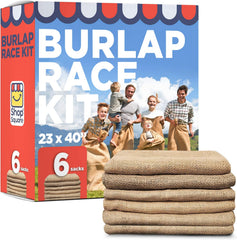 Shop Square potato sack race bags in action for field days and parties.