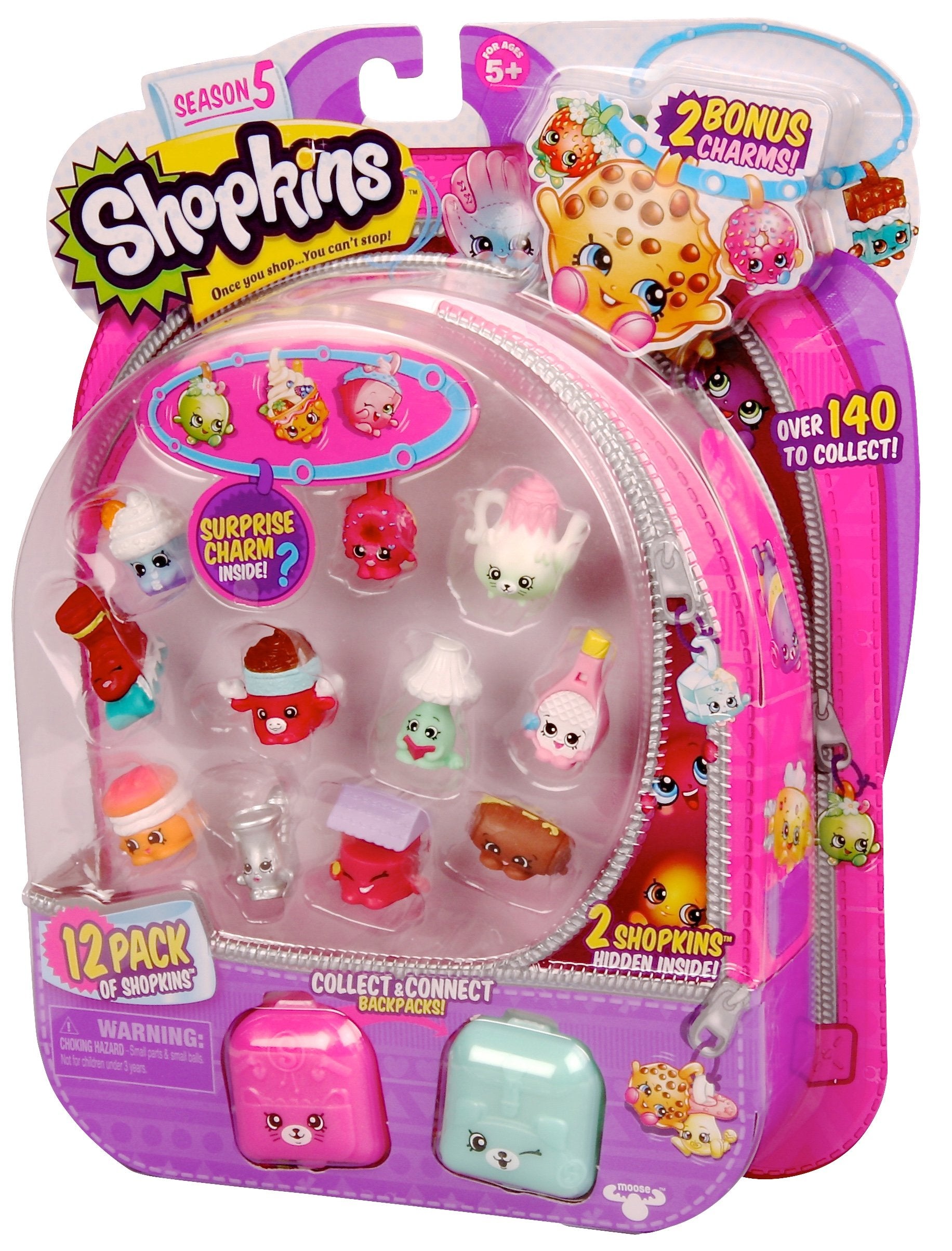 Shopkins Season 5 12-pack unboxing scene, fun reveal moments for kids.