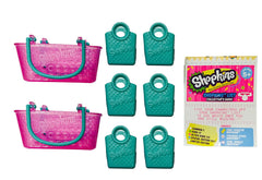 Shopkins Series 3 Playset 12-Pack characters, bags, and basket for easy storage.