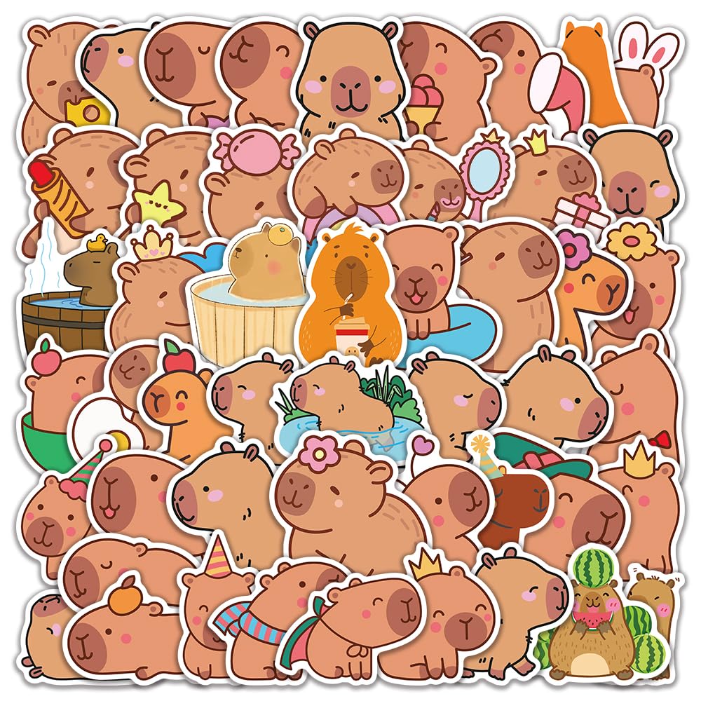 Shouqiuzhonglv kawaii capybara stickers decorate laptops with playful charm