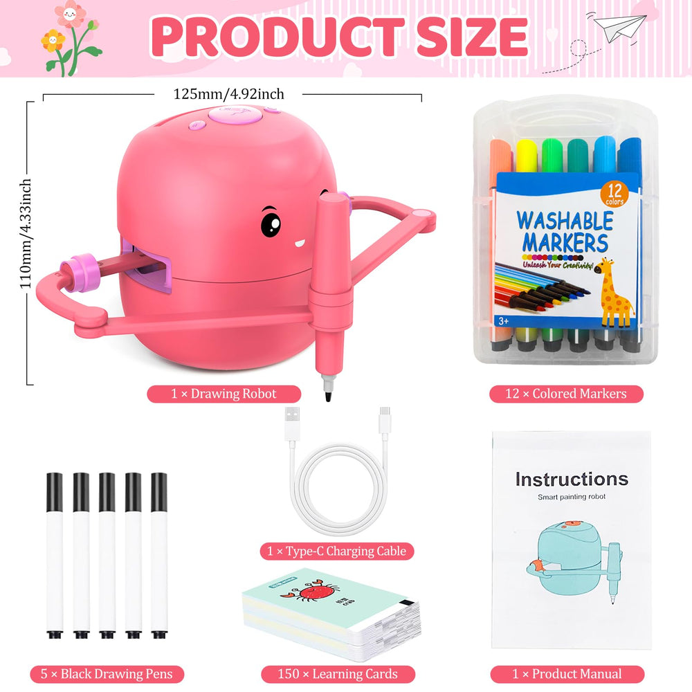 Shovira drawing robot coloring-session invites kids to color completed outlines with markers