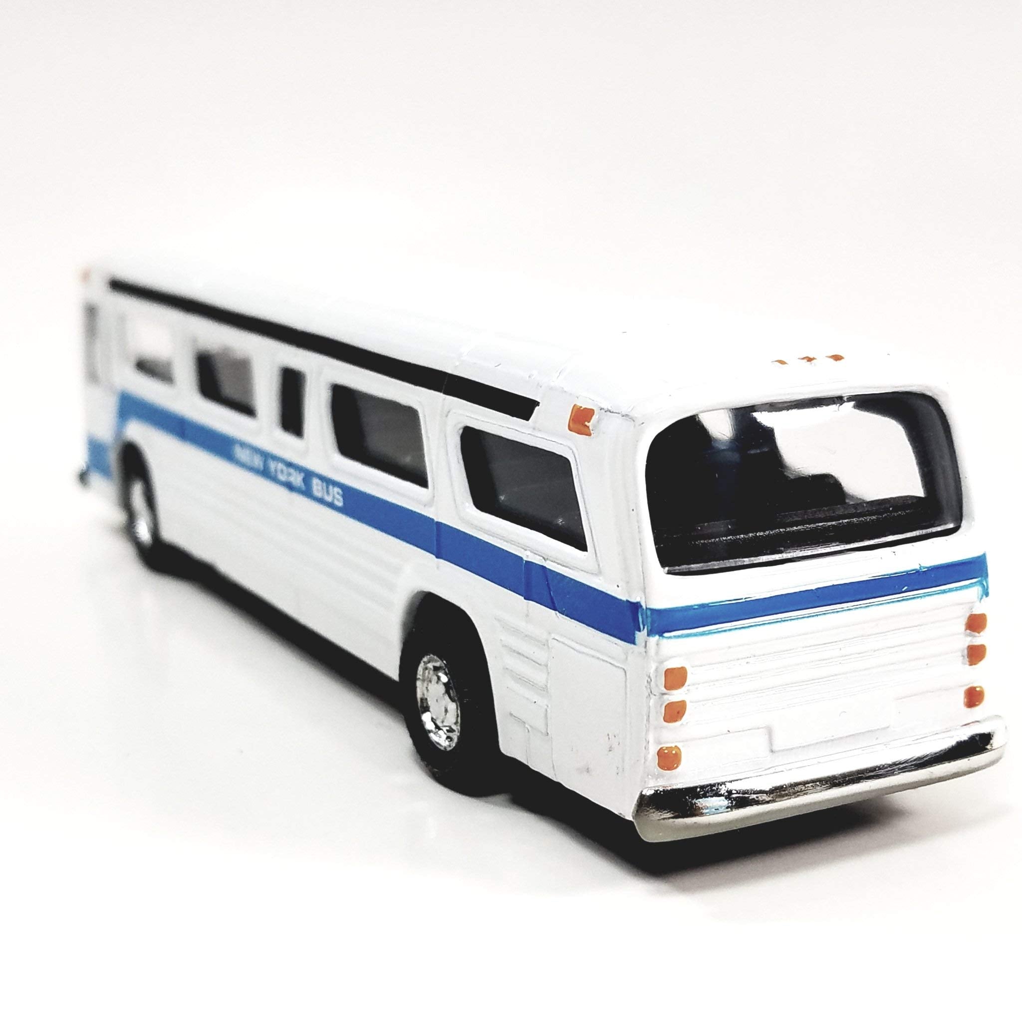 Showcast classic NYC bus ideal for dioramas and shelves.