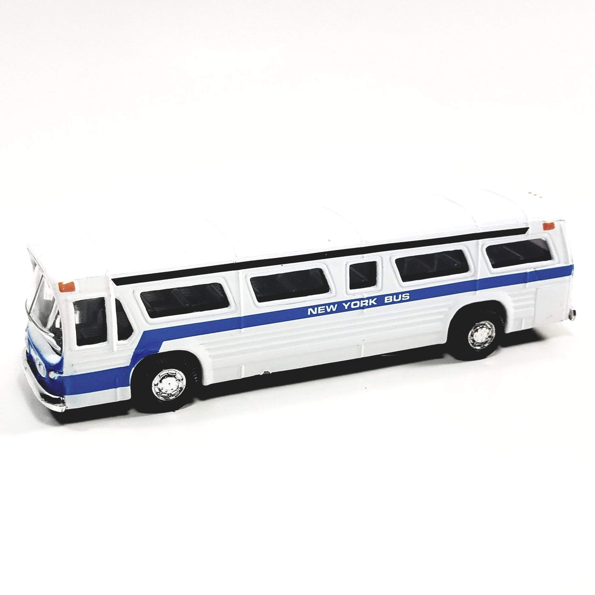 Showcast Classic NYC Central Station 6-inch diecast bus for display.