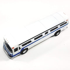 Showcast diecast bus highlights interior plastic parts and craftsmanship.