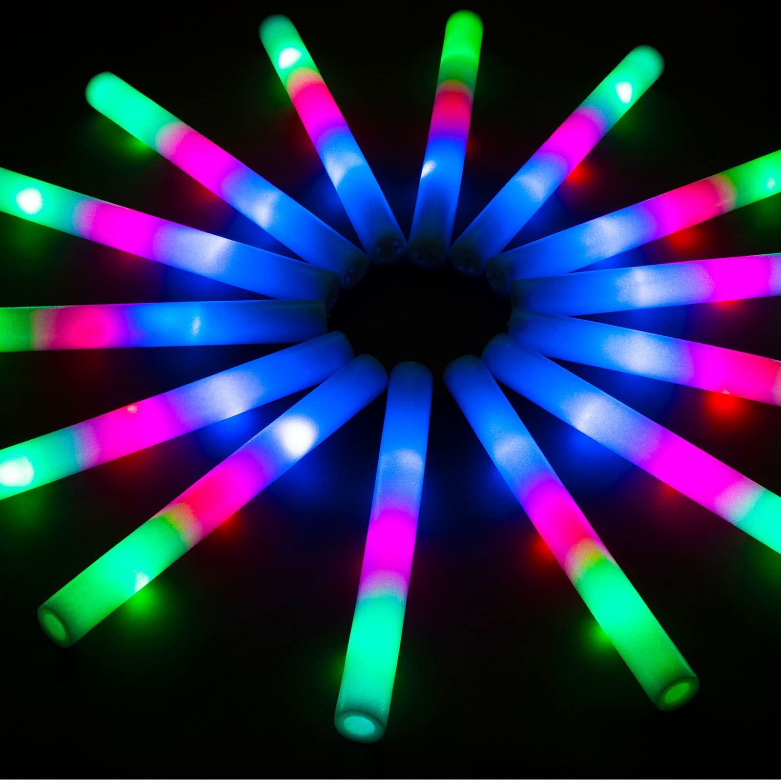 SHQDD 28-piece LED foam glow sticks pack illuminates parties with vibrant color