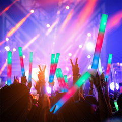 SHQDD foam glow sticks showcase 3 modes: quick, slow, or alternating flashing.