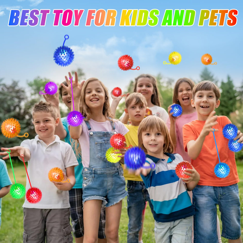 SHQDD glow bouncy ball orange—durable rubber with soft spikes for safe hand massage.