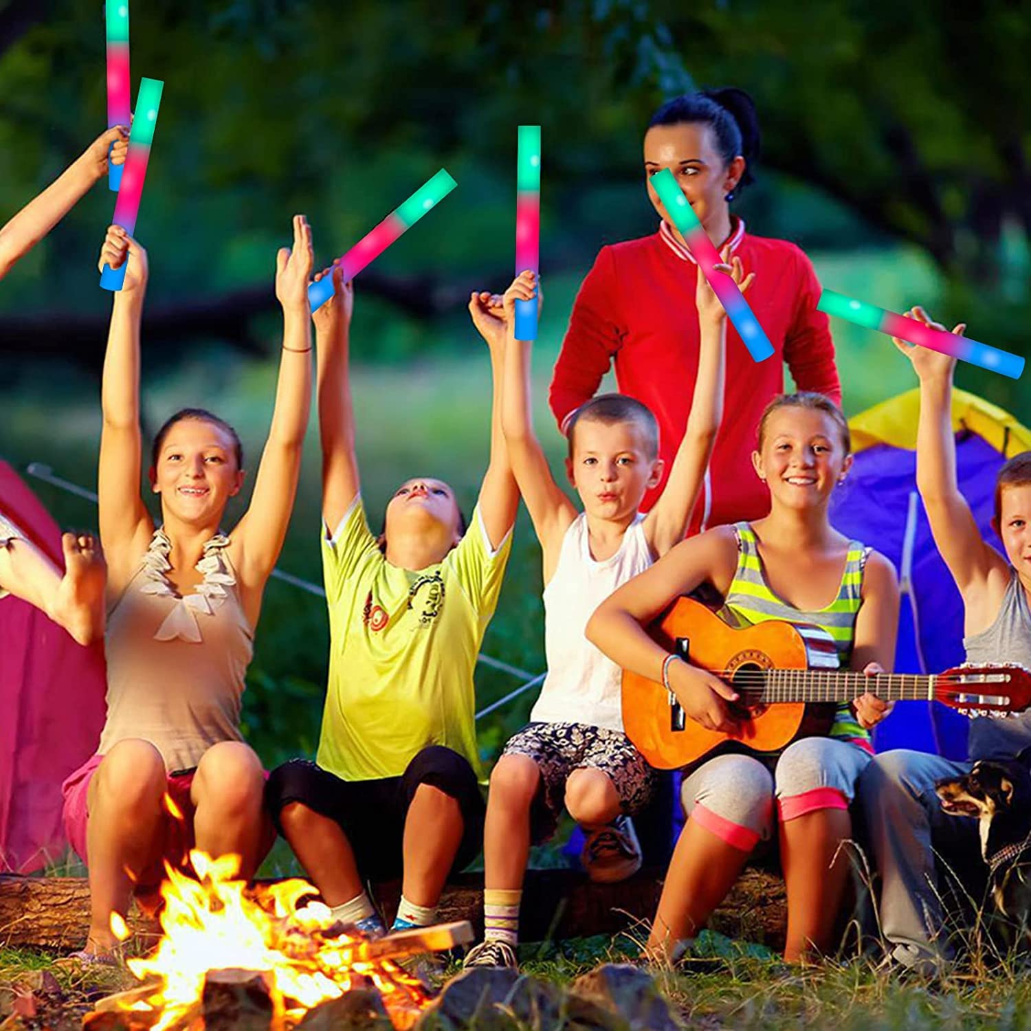 SHQDD LED foam stick for outdoor camping glow and night visibility.